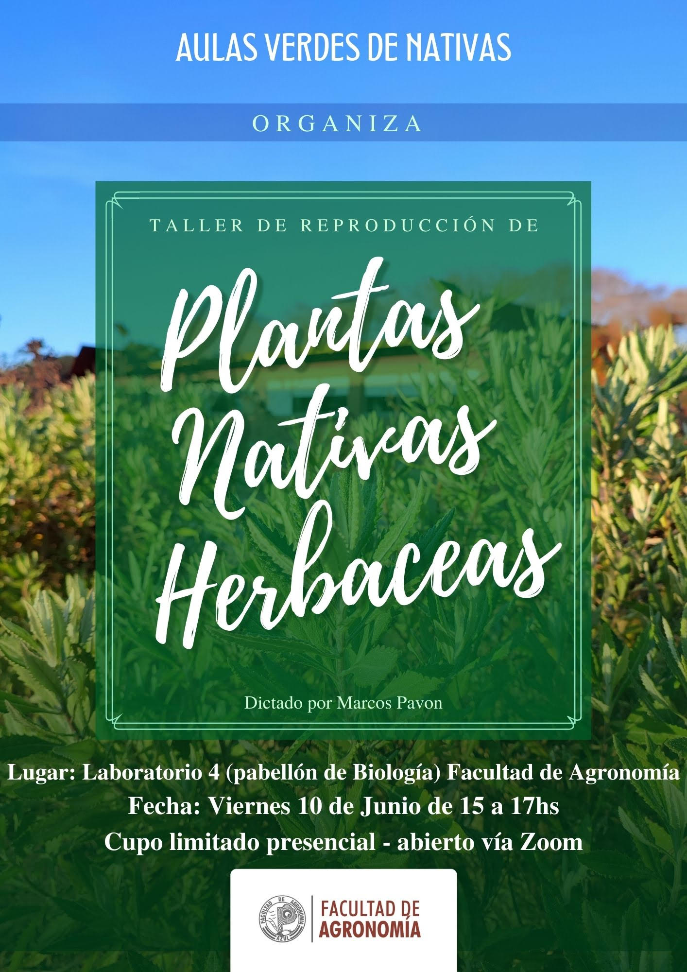 Delegación domingo subasta Taller de reproducción de plantas nativas herbáceas” | Azul es Cultura