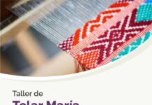 Taller de telar maría e hilado con rueca en la Escuela de Platería